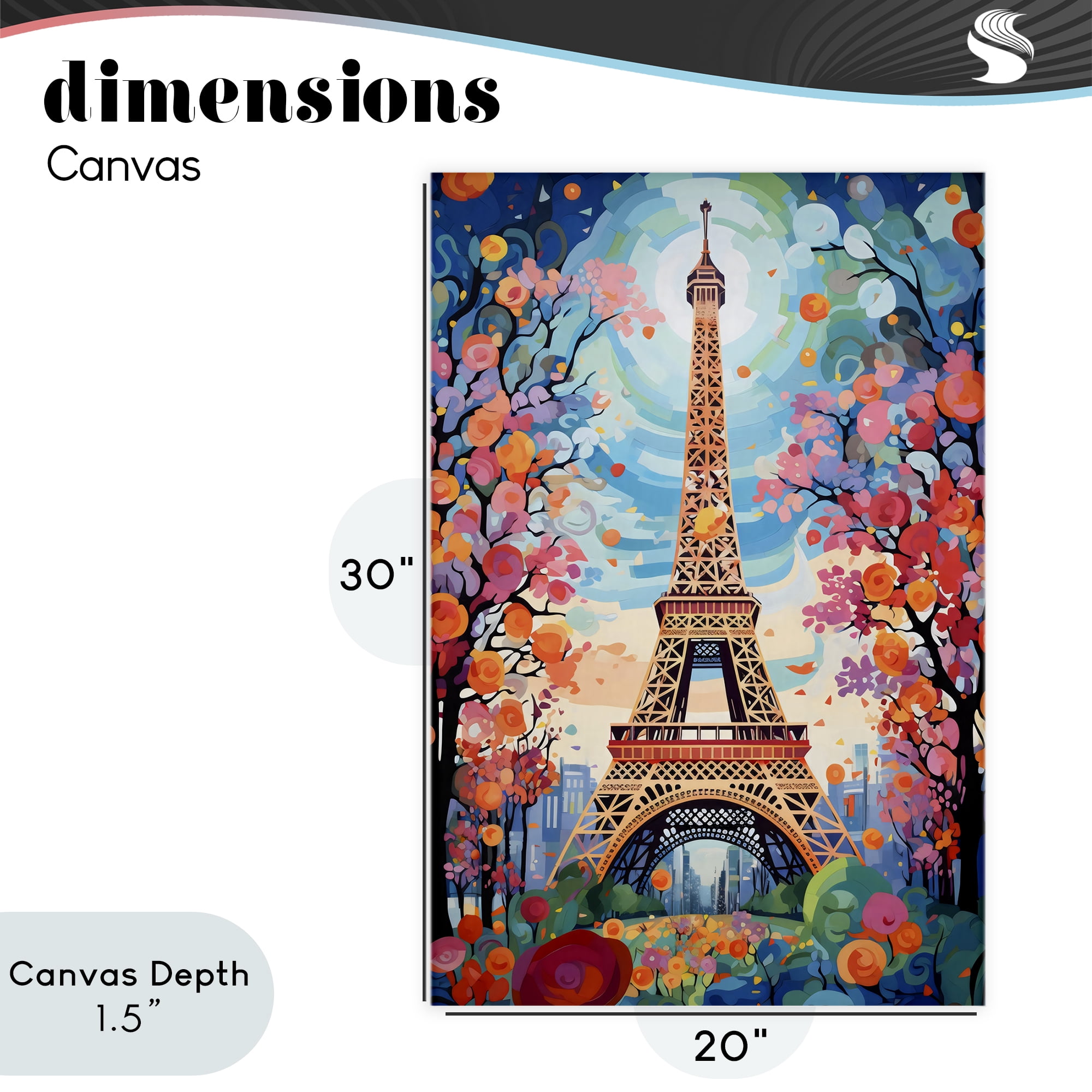 Stupell Industries Eiffel Tower Nighttime Bloom Canvas Wall Art, design by Creative Studio