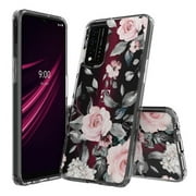 For Samsung Galaxy S24+ /S24 Plus Floral Patterns Design Transparent TPU Silicone Shock Absorption Bumper Hard Back Phone Case Cover by Xpression - Pink Roses Flower