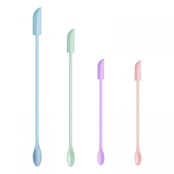 BPPEG 4 Pcs Silicone Spatula Set Mini Jar Scraper Small Silicone Spatula Makeup Spatula Mini Spatula Lotion Stirrer Get Last Drop From Food Bottles Beauty Products (Grace Colors)
