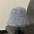 thumbnail image 3 of CoCopeanut Foldable Fisherman Hat Women Summer Cotton Bucket Hat Washed Denim Bucket Hats Bob Caps Hip Hop Gorros Men Women, 3 of 6