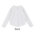 thumbnail image 7 of Olyvenn Women's T-Shirts Long Sleeve Casual Solid Crew Neck Fall Fashion Bottoming Home Solid Cotton Office Lady Tops White XXL, 7 of 7