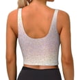 thumbnail image 3 of Xecao Glitter Light Pearl for Sports Bra with Removable Pads, Crop Tank Top Design, Women's Longline Sports Bra - Non-Wired - Small, 3 of 9
