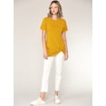 thumbnail image 5 of Made by Johnny Women's Casual Shirts Twist Knot Tunics Tops S MUSTARD, 5 of 6