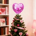 thumbnail image 5 of VWRXBZ Heart Christmas Tree topper Disco Mirror Valentines Day Ornament Spring Base for Medium Large Tree 9x6.69 Inch Red Pink Foam Romantic Holiday Gift, 5 of 9