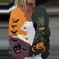 thumbnail image 5 of Halloween Cardigan Sweaters for Women Funny Pumpkin Bat Womens Cardigan Sweaters Open Knit Utton Down Cropped Long Sleeve Fall Trendy Soft Cardigan Outwear Multicolor M, 5 of 8