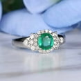 thumbnail image 3 of HeartsAndYou 2.2ct Natural Green Emerald & Diamond Halo Solitaire Ring 14k SOLID White Gold, 3 of 9