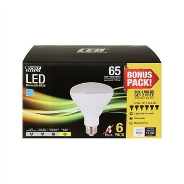 Feit BR30DM65-LED-6 LED Reflector Bulb  6 per Pack