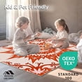 thumbnail image 4 of ODIKA 6'x9' Machine Washable Non-Slip Area Rug, Sunburst Meadow with Interlocking Petals and Delicate Vine Details High Traffic Rug, Red, 450674, 4 of 5
