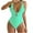 Sky Blue, variant on WREESH Women's Fashion V-Neck One Piece Swimsuit Tummy Control - Crisscross Backless Monokini High Cut Swimwear Summer Beachwear 2025 Yellow