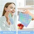 thumbnail image 5 of Coolnut 4 PCS Bright Scales Washcloths, 12x12 Inches Cotton Wash Cloths, Highly Absorbent and Soft Face Towels for Bathroom,Gym,Hotel and Spa, 5 of 6