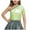 Green-1, variant on (3-16y) Girls Solid Color Laser Sequins Shirt One-Shoulder Stretchy Performance Outfits Slash Short Sleeve Round Neck Cropped Tops Hot Pink-3 8 Years