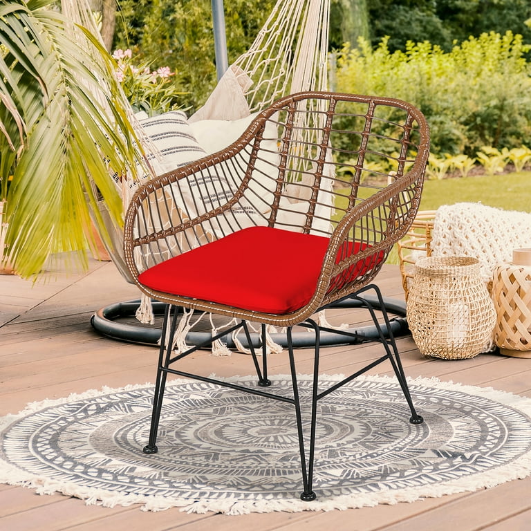 Red cushion patio set new arrivals