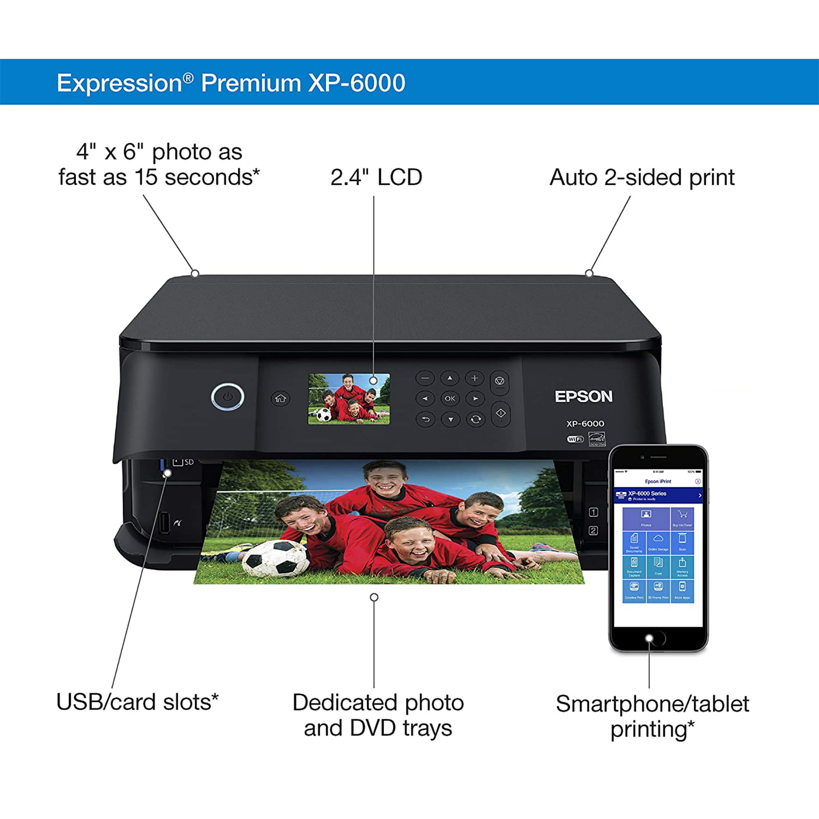Zealot Mistillid Berettigelse Epson Expression Premium XP-6000 Wireless Color Photo Printer with Scanner  and Copier - Walmart.com