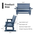 thumbnail image 2 of Innovaze HIPS Patio Glider Bench with Cup Holders, All-Weather Resistant Porch Glider for OutdoorGarden (Navy Blue, 3-Person)), 2 of 8