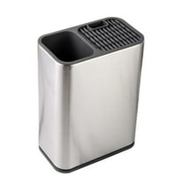 HOMEMAXS Clear Knife Block Large Cutlery Holder Space-saving Stand Kitchen