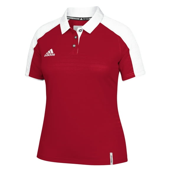 adidas Women's Climalite Modern Varsity Polo - Power Red/White - M