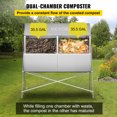 VEVOR Compost Tumbler, 71 US Gallons, Rustproof Stainless Steel Dual