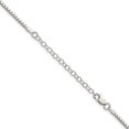 thumbnail image 3 of Diamond2Deal 925 Sterling Silver 1.75 mm Box Chain Necklace w/2in ext. Necklace for Women 18", 3 of 6