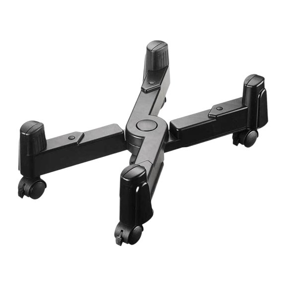 yotijay Computer Host Rack CPU Stand Space Saving Adjustable Width with Caster Mainframe Black