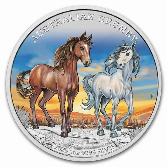 2025 AUS 1 oz Silver Colorized Australian Brumby (Box & COA)