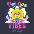 thumbnail image 2 of Women's Minions: The Rise of Gru Stuart Positive Vibes Only  Graphic Tee Navy Blue Small, 2 of 4