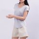 thumbnail image 5 of Mujeres Manga Corta Tops Casual, Color Sólido Cuello en V, Camiseta Casa Blusas para Mujeres, 5 of 5