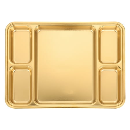 

HOMEMAXS 1Pc Stainless Steel Plate Household Divided Plate Fruit Plate Breakfast Plate