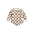 thumbnail image 1 of FOCUSNORM Combinaison Décontractée pour Bébés Garçons Automne Manches Longues Col Rond Imprimé Sun Pumpkin à Carreaux, 1 of 7