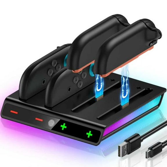 Switch 2 Charging Dock for 2025 Joy Con 2 Controllers, Switch 2 JoyCons Charger Dock Charging Station with Magnetic Base, Indicator & Charging Cable