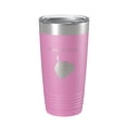 thumbnail image 1 of Round Lake Map Tumbler Travel Mug Insulated Laser Engraved Coffee Cup Michigan 20 oz Light Purple, 1 of 1