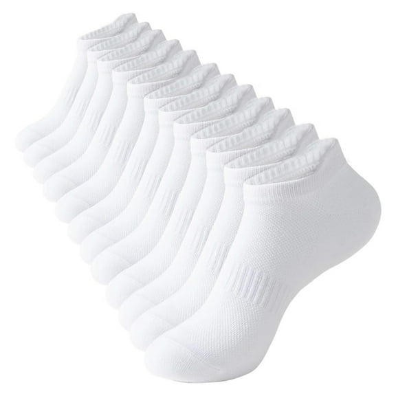 TELOLY Socks Women's Thin Athletic Running No Show Low Cut Lightweight Socks 6-Pairs White 6-Pairs