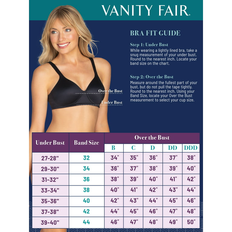 Vanity Fair Women's Full Figure Beauty Back Smoothing Bra with Lace  (Retired Colors), Underwire-Clear Waters, 42DD at  Women's Clothing  store