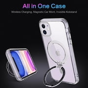 for iPhone 11 Magnetic Case with Invisible Stand [Compatible with Magsafe], Full Body Protective Cover Slim Shockproof Phone Case for Apple iPhone 11 6.1, Black