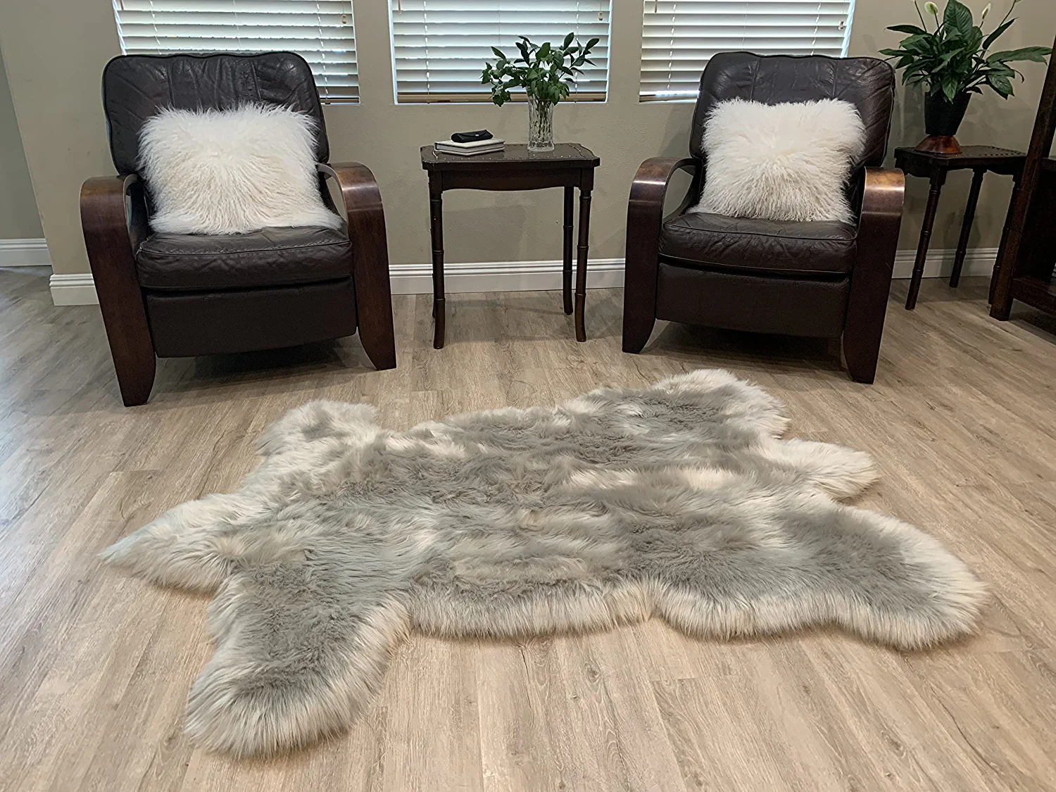 LAMBZY Faux Sheepskin Super Soft Hypoallergenic Silky Shag Bear Rug for