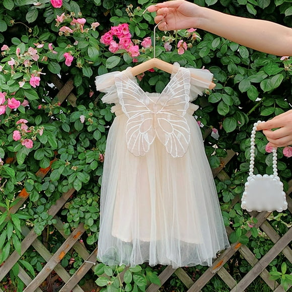 Girls Dresses - Toddler Lace Dress with Fly Sleeve for Party and Dance