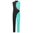 thumbnail image 3 of YONGHS Kids Girls Sleeveless Gymnastic Leotard Jumpsuit One Piece Romper Unitards Bodysuit Dancewear Blue Green 6, 3 of 7