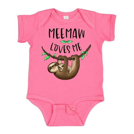 

Inktastic Meemaw Loves Me Cute Sloth and Baby Gift Baby Boy or Baby Girl Bodysuit