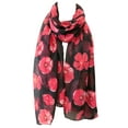 thumbnail image 4 of Wrapables® Lightweight Poppy Floral Print Long Scarf, Black, 4 of 6