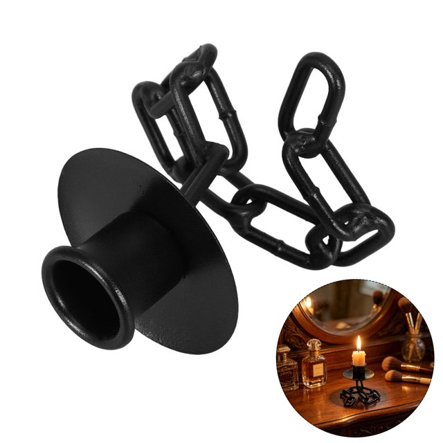 NUOLUX Candlestick Holder De Metal Negro Con Base Para Centro De En Reuniones Y Eventos