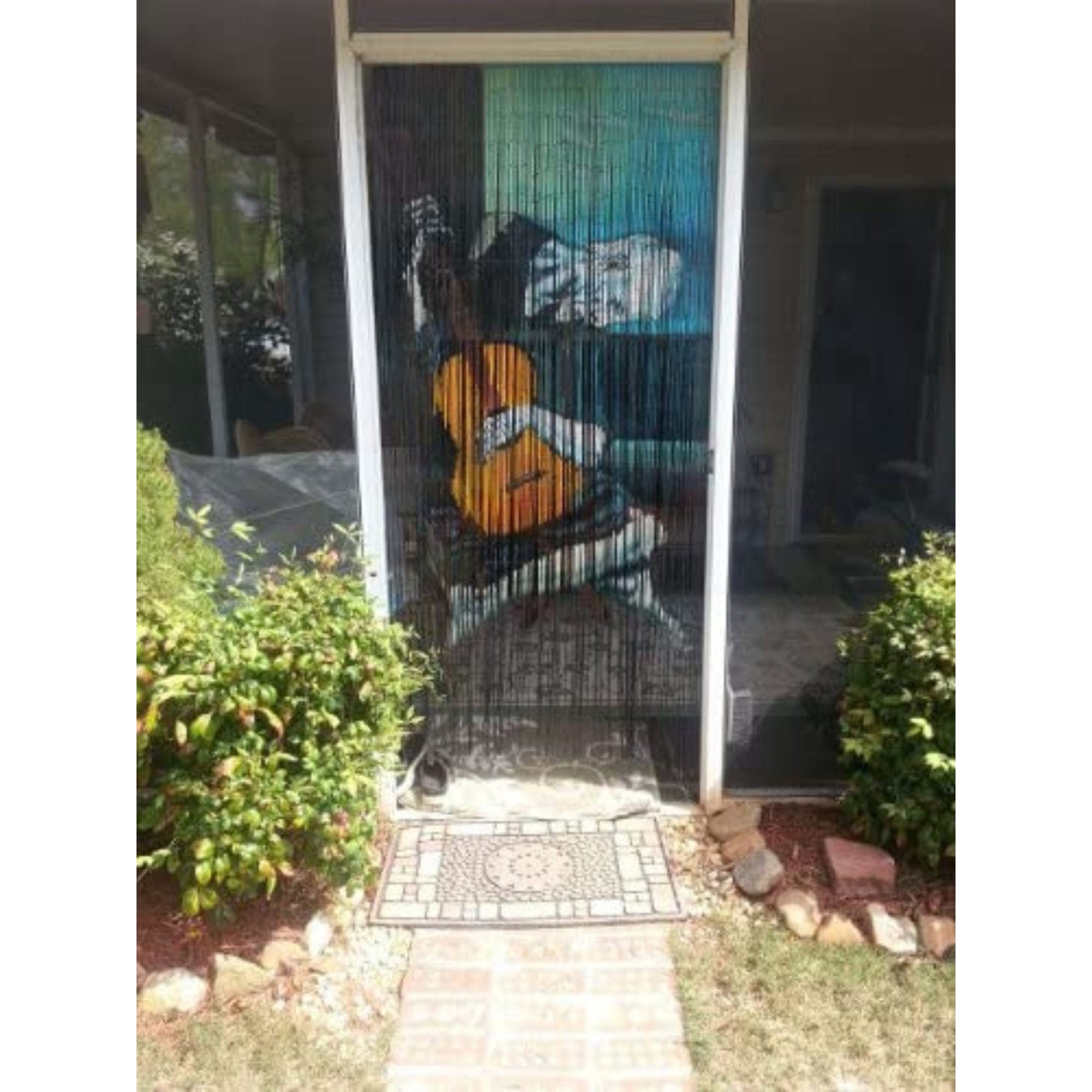 Vauluxe Vintage Blue Old Guitarist - Picasso Beaded Curtains, 36 x 79 Inches, 125 Strands