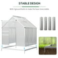 thumbnail image 5 of Outsunny 6'x6' Aluminum Greenhouse, Polycarbonate Walk-in Garden Greenhouse Kit, Adjustable Roof Vent, Sliding Door for Winter, Silver, 5 of 9