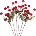 thumbnail image 5 of USPEED Fake Fall Flowers Faux Silk Pompon Mums, 10 Bulk Fake Mini Chrysanthemums with Stems, Artificial Kiku Flowers for Vase DIY Centerpieces Bouquet Floral Arrangements Decorations - Red, 5 of 9