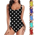 thumbnail image 2 of Gswybco Summer Swimsuits for Women Period Swimwear 1 Piece Crew Neck Bathing Swimwear Strappy Back Beachwear Elastic Waist Swimwear with Chest Cushion, 2 of 6