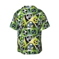 thumbnail image 2 of Wukai Football Doodle Men's Casual Short-Sleeve Button Down Shirt - Lightweight Summer Dress Shirt for Daily Wear-XX-Large, 2 of 7