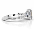 thumbnail image 4 of Blue Jewel 14K White Gold Plated Ring - Excellent 2.3 Ct Emerald Cut Diamond Ring - Engagement Wedding Diamond Rings for Women's - Birthday Gifts - Solitaire with Accent Diamond Rings for Women's, 4 of 7