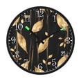 thumbnail image 2 of Voice Activated Clock with Glow Light 12 Inch Large Silent Wall Clock Battery Operated for Home Decor Delicate Gold Leaf Pattern, 2 of 8