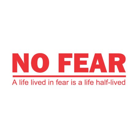 No Fear. A Life Lived in Fear is a Life Half-Lived Vinyl Quote - Medium - Red