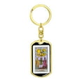 thumbnail image 4 of Tarot Card The Lovers Keychain Dog Tag Stainless Steel or 18k Gold, 4 of 16