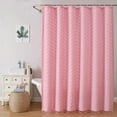 thumbnail image 7 of Zrodlmo Boho Chevron Textured Fabric No Hook Shower Curtain,Farmhouse Tassel Bathroom Curtain with Hooks,72"x 72",Pink, 7 of 7