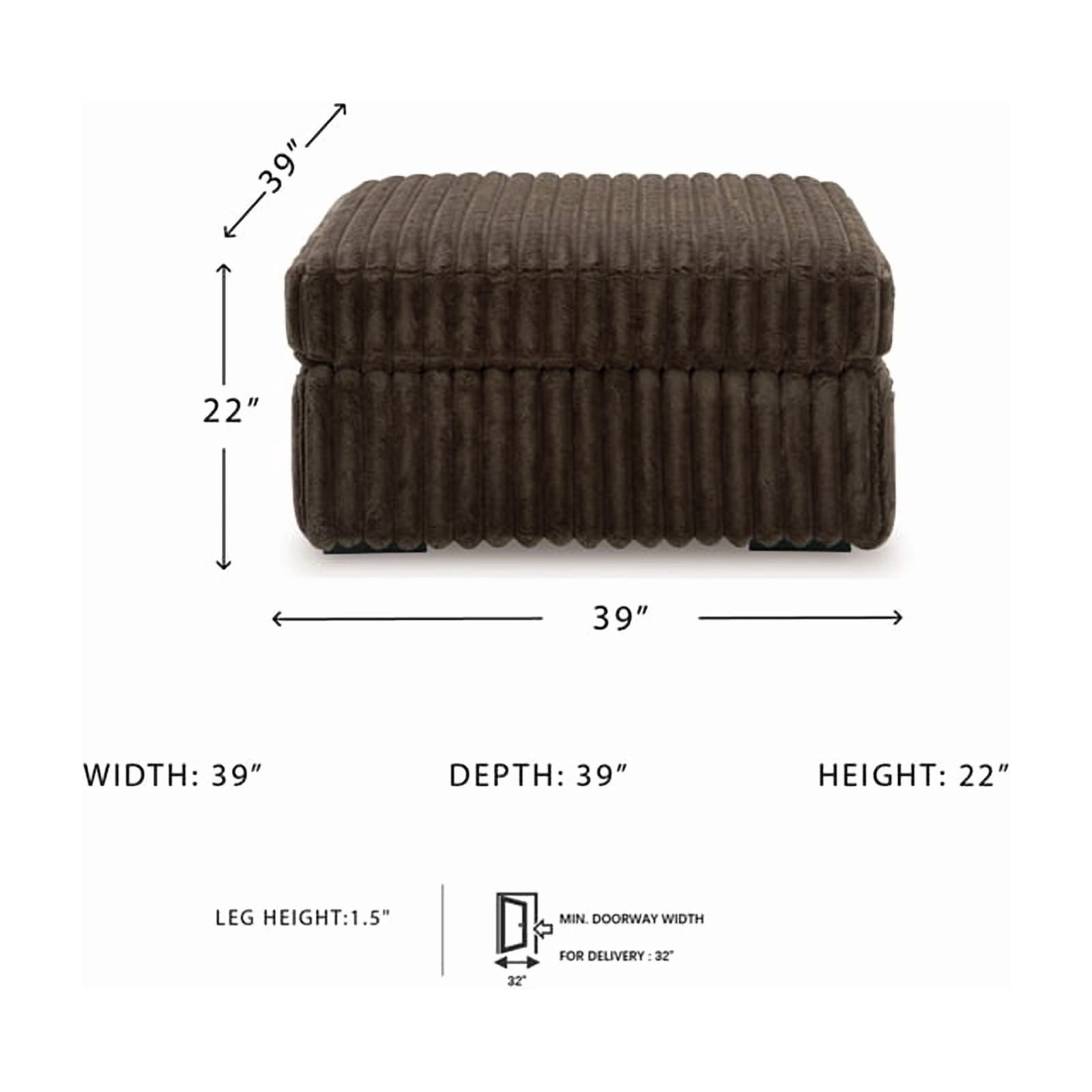 Signature Design by Ashley Midnight-Madness Brown Oversized Accent Ottoman